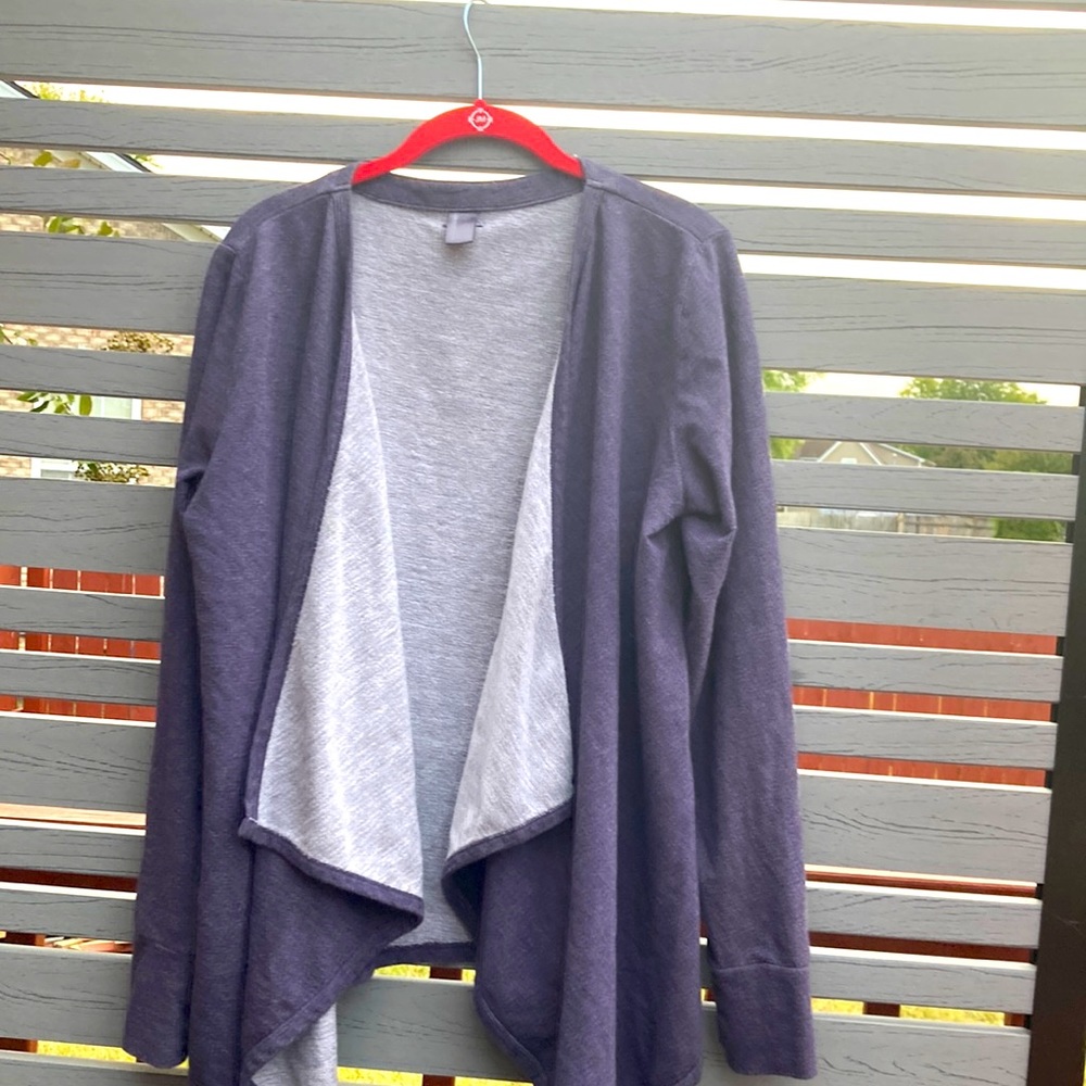 Mondetta Duster Cardigan Marled Plum/Purple Sz XL